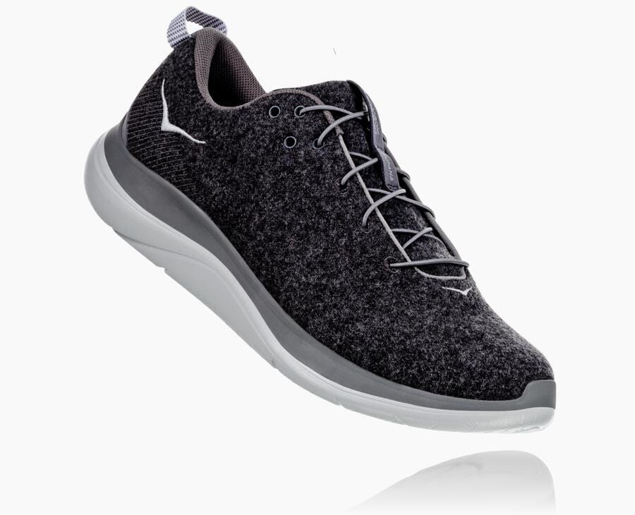 Hoka One One Running Shoes Womens Dark Grey - Hupana Flow Wool - 61945WRDI